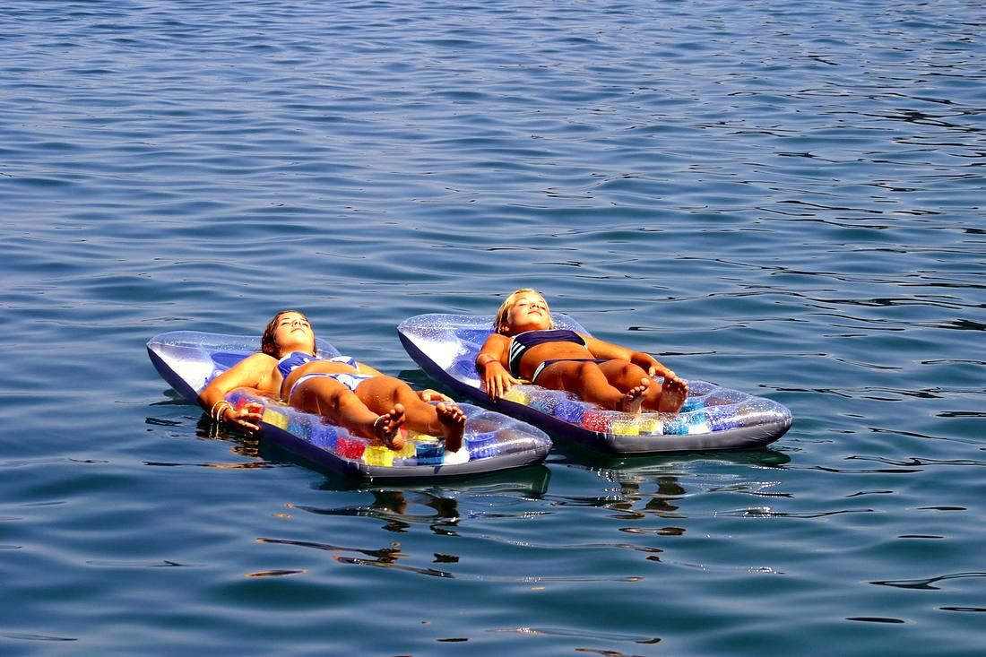 Family enjoying the quiet off-season at Lake Faak